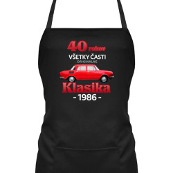 40 rokov - všetky časti originálne - Klasika 1986 - zástera s potlačou