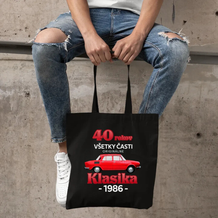40 rokov - všetky časti originálne - Klasika 1986 - taška s potlačou