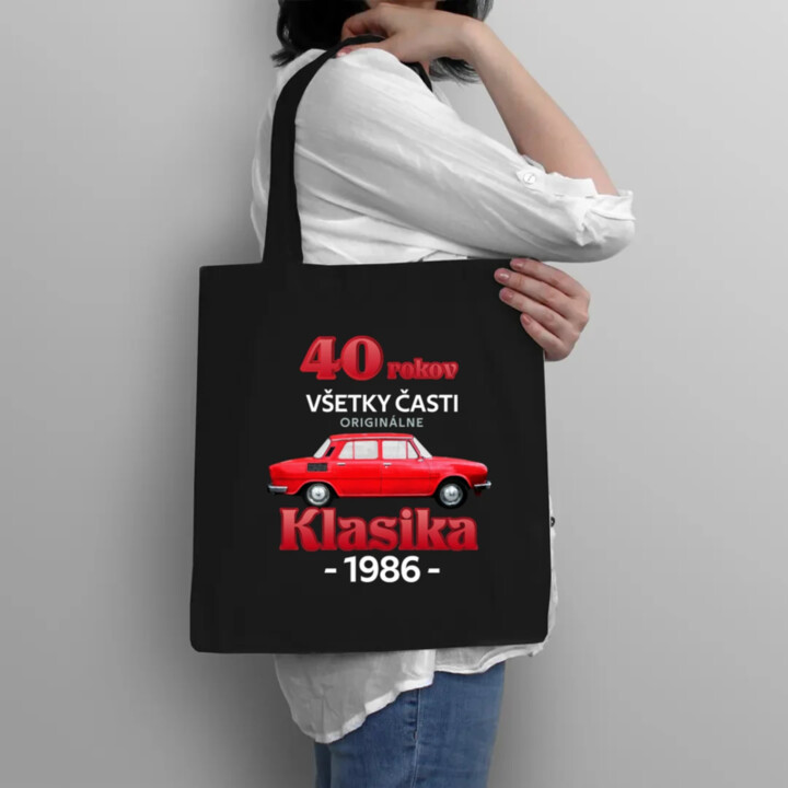 40 rokov - všetky časti originálne - Klasika 1986 - taška s potlačou
