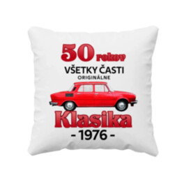 50 rokov - všetky časti originálne - Klasika 1976 - vankúš s potlačou