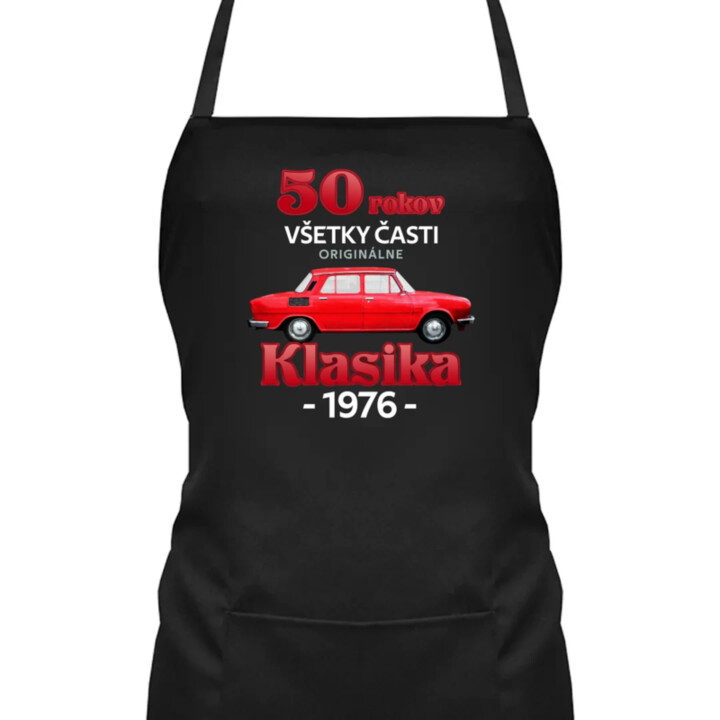 50 rokov - všetky časti originálne - Klasika 1976 - zástera s potlačou