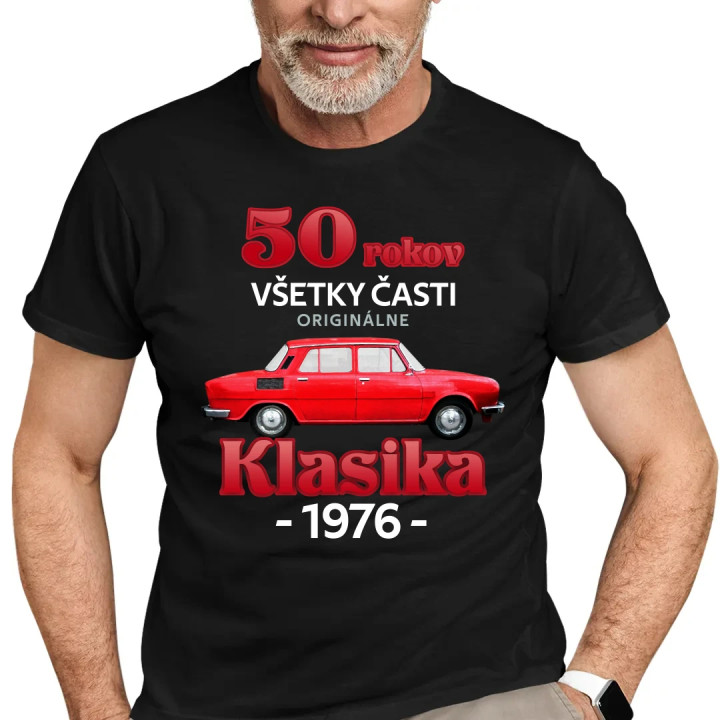 50 rokov - všetky časti originálne - Klasika 1976 - pánske tričko s potlačou