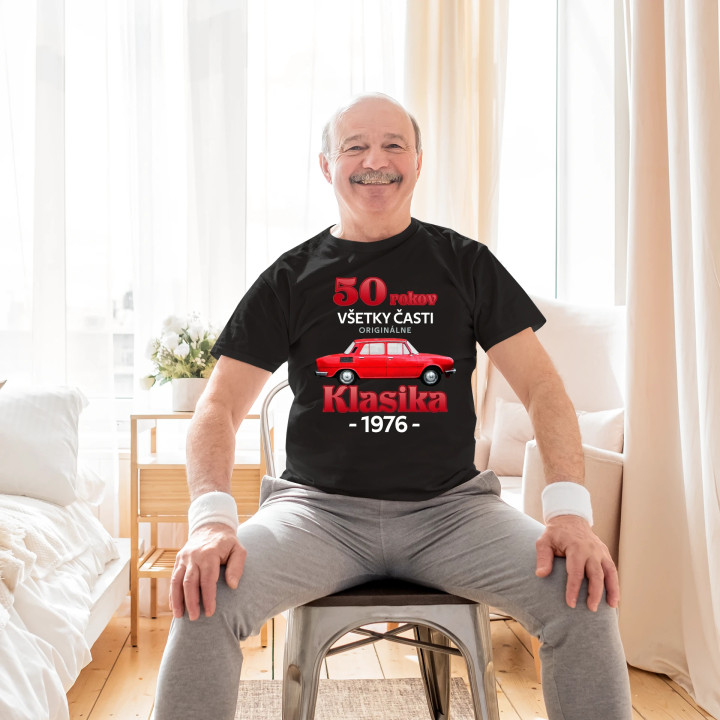 50 rokov - všetky časti originálne - Klasika 1976 - pánske tričko s potlačou