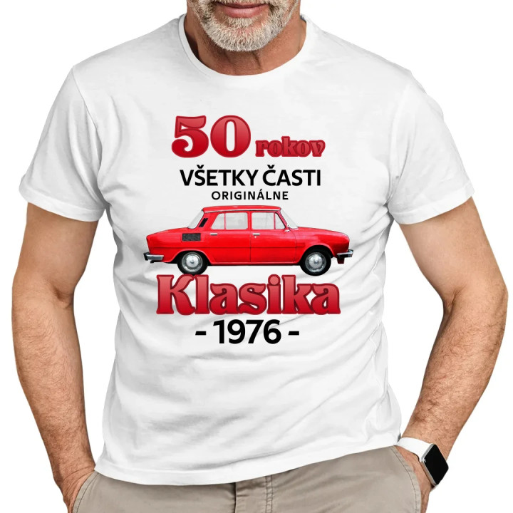 50 rokov - všetky časti originálne - Klasika 1976 - pánske tričko s potlačou