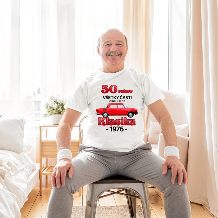 50 rokov - všetky časti originálne - Klasika 1976 - pánske tričko s potlačou
