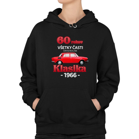 60 rokov - všetky časti originálne - Klasika 1966  - dámska mikina s potlačou