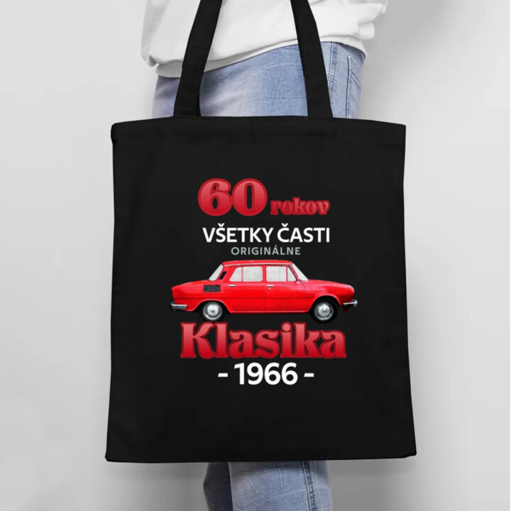 60 rokov - všetky časti originálne - Klasika 1966 - taška s potlačou