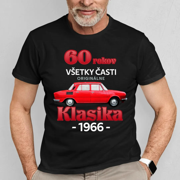 60 rokov - všetky časti originálne - Klasika 1966 - pánske tričko s potlačou