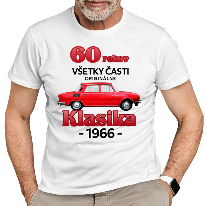 60 rokov - všetky časti originálne - Klasika 1966 - pánske tričko s potlačou