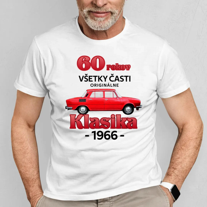 60 rokov - všetky časti originálne - Klasika 1966 - pánske tričko s potlačou
