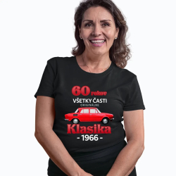 60 rokov - všetky časti originálne - Klasika 1966 - dámske tričko s potlačou