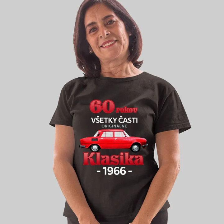 60 rokov - všetky časti originálne - Klasika 1966 - dámske tričko s potlačou