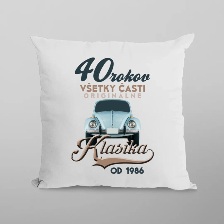 40 rokov - Klasika od roku 1986 - vankúš s potlačou