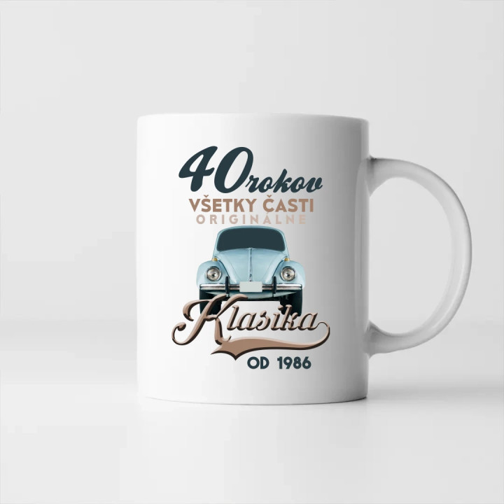 40 rokov - Klasika od roku 1986 - keramický hrnček s potlačou