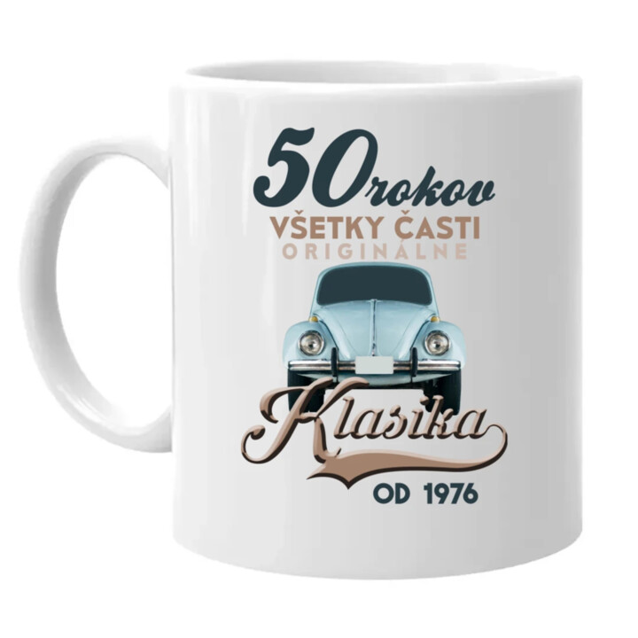 50 rokov - Klasika od roku 1976 - keramický hrnček s potlačou
