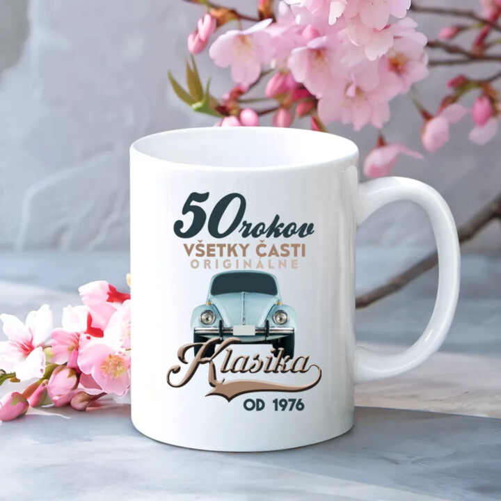 50 rokov - Klasika od roku 1976 - keramický hrnček s potlačou