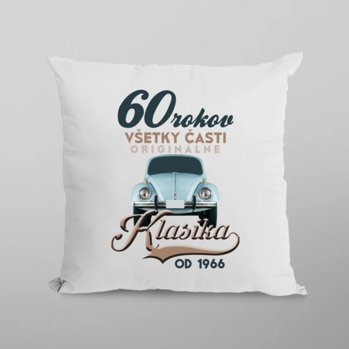60 rokov - Klasika od roku 1966 - vankúš s potlačou