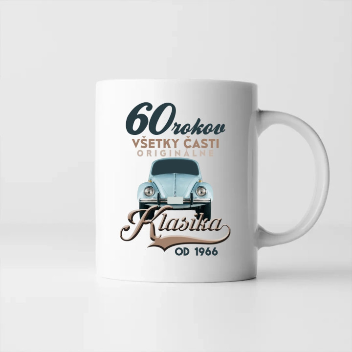 60 rokov - Klasika od roku 1966 - keramický hrnček s potlačou