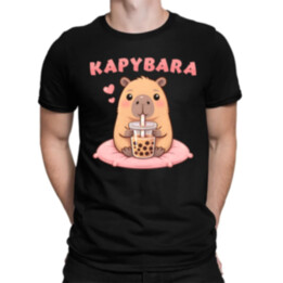 Kapybara - bubble tea - pánske tričko s potlačou