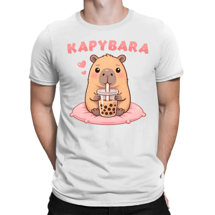 Kapybara - bubble tea - pánske tričko s potlačou