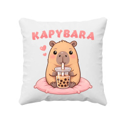 Kapybara - bubble tea - vankúš s potlačou