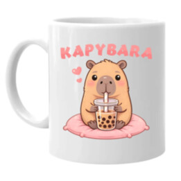 Kapybara - bubble tea - keramický hrnček s potlačou