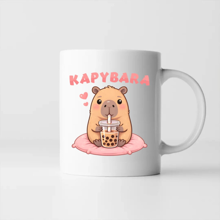 Kapybara - bubble tea - keramický hrnček s potlačou