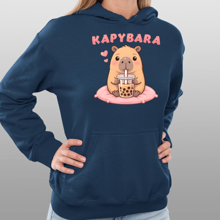 Kapybara - bubble tea  - dámska mikina s potlačou
