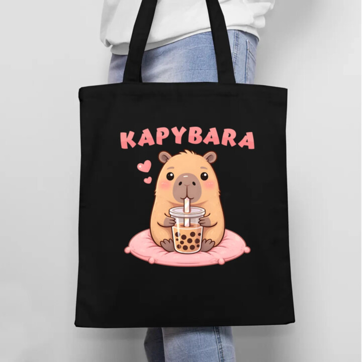 Kapybara - bubble tea - taška s potlačou