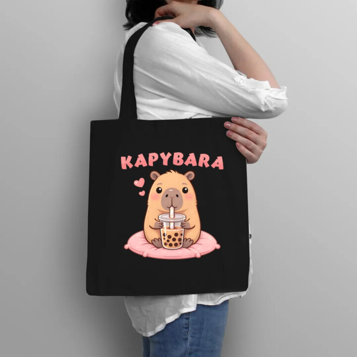 Kapybara - bubble tea - taška s potlačou