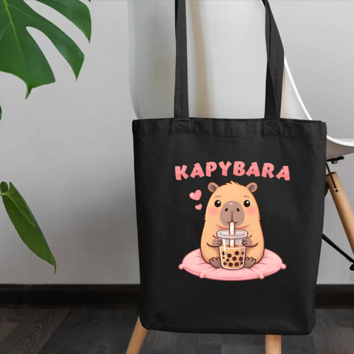 Kapybara - bubble tea - taška s potlačou