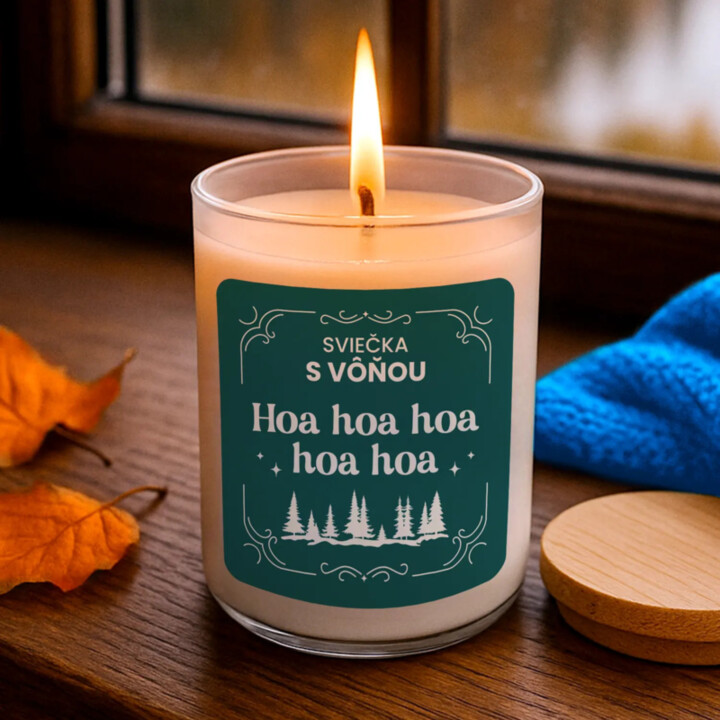 Sviečka s vôňou hoa hoa hoa hoa hoa - vonná svieca s potlačou