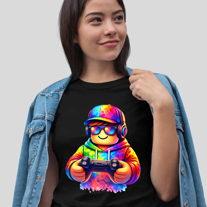 Hráč – pre fanúšikov hry Roblox - dámske tričko s potlačou