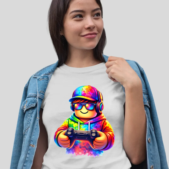 Hráč – pre fanúšikov hry Roblox - dámske tričko s potlačou