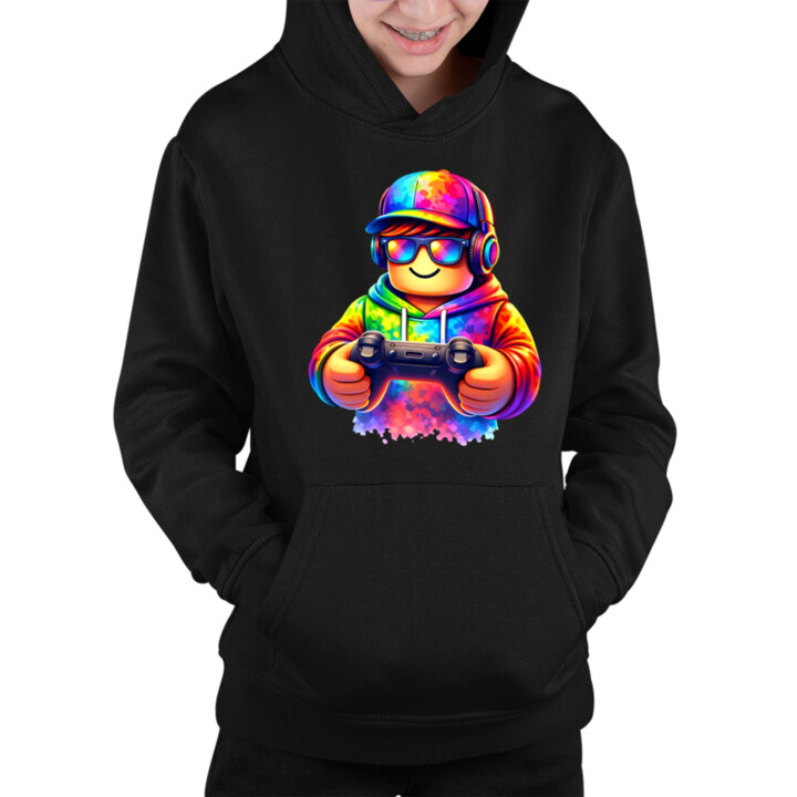 Hráč – pre fanúšikov hry Roblox - detská mikina s kapucňou
