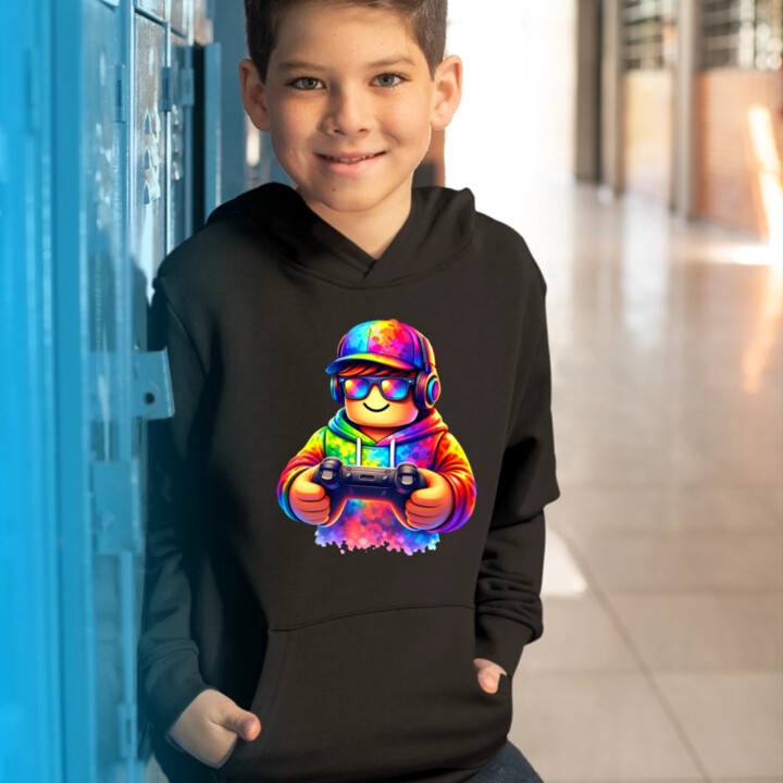 Hráč – pre fanúšikov hry Roblox - detská mikina s kapucňou