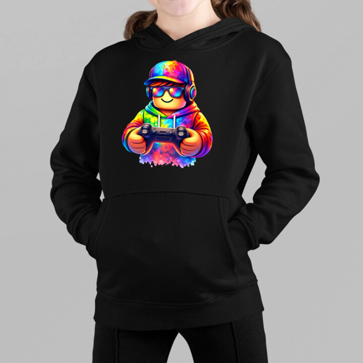 Hráč – pre fanúšikov hry Roblox - detská mikina s kapucňou