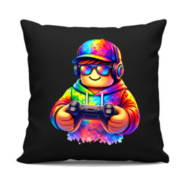 Hráč – pre fanúšikov hry Roblox - čierny vankúš s potlačou
