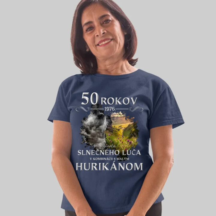 1976 - 50 rokov života slnečného lúča v2 - dámske tričko s potlačou