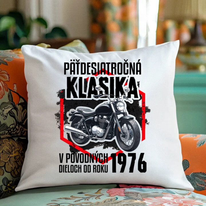 Päťdesiatročná klasika - v pôvodných dieloch od roku 1976 - vankúš s potlačou