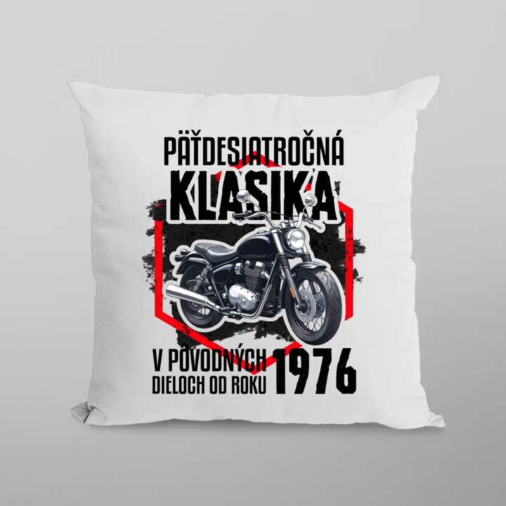 Päťdesiatročná klasika - v pôvodných dieloch od roku 1976 - vankúš s potlačou