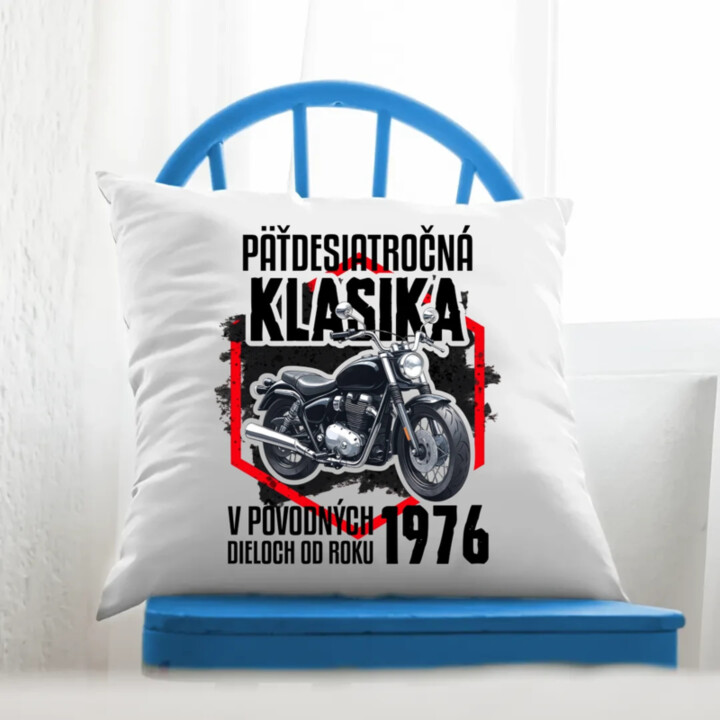 Päťdesiatročná klasika - v pôvodných dieloch od roku 1976 - vankúš s potlačou