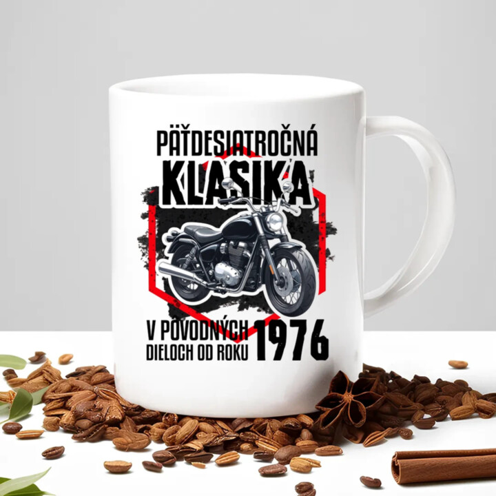Päťdesiatročná klasika - v pôvodných dieloch od roku 1976 - keramický hrnček s potlačou