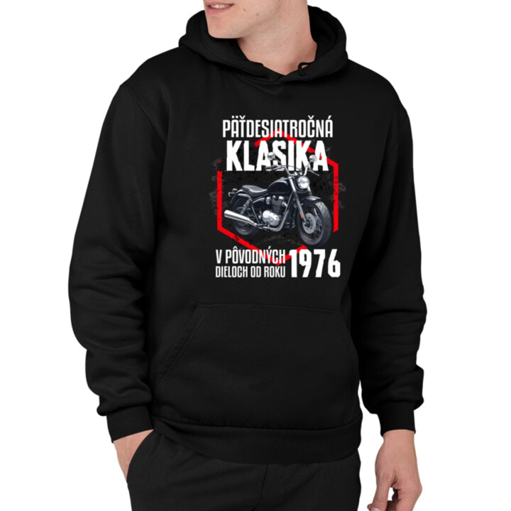 Päťdesiatročná klasika - v pôvodných dieloch od roku 1976  - pánska mikina s potlačou