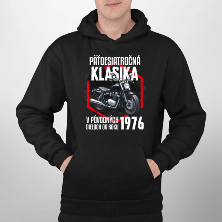 Päťdesiatročná klasika - v pôvodných dieloch od roku 1976  - pánska mikina s potlačou