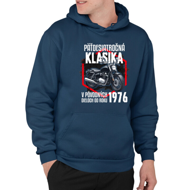Päťdesiatročná klasika - v pôvodných dieloch od roku 1976  - pánska mikina s potlačou