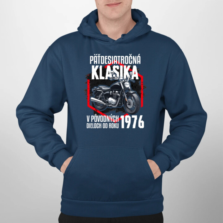 Päťdesiatročná klasika - v pôvodných dieloch od roku 1976  - pánska mikina s potlačou