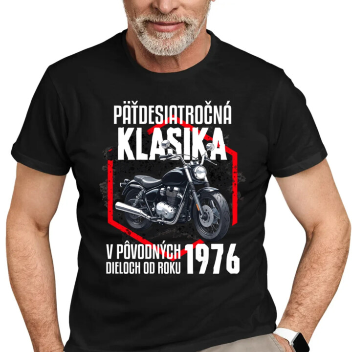 Päťdesiatročná klasika - v pôvodných dieloch od roku 1976 - pánske tričko s potlačou