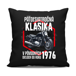 Päťdesiatročná klasika - v pôvodných dieloch od roku 1976 - čierny vankúš s potlačou