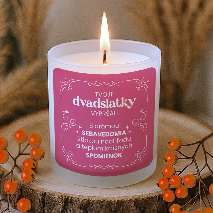 Tvoje dvadsiatky vypršali - vonná svieca s potlačou